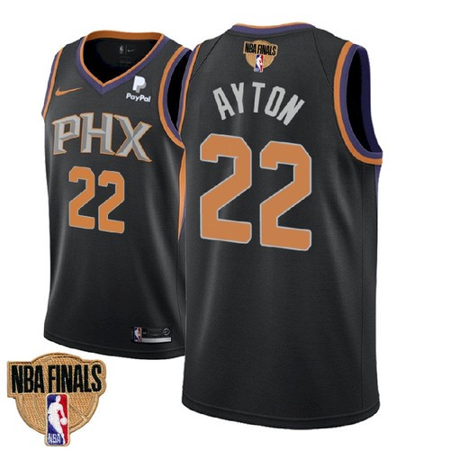Men's Phoenix Suns #22 Deandre Ayton 2021 Black NBA Finals Statement Edition Stitched NBA Jersey